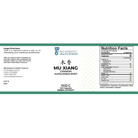 Bio Essence Health Science 1032C Mu Xiang, Costus Root (Raw), 100 Capsules/bottl