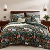WRENSONGE King Size Comforter Set-7 Pieces Green Botanical Floral Bedding,