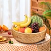 Whalehub Natural Rattan Round Fruit Basket Bowls, Hand Woven Decor