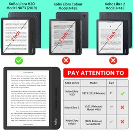 Case Compatible with Kobo Libra H2O e-Reader, Includes a Screen Protector - Premium PU Leather Cover with Auto Sleep/Wake (Marble Blue)