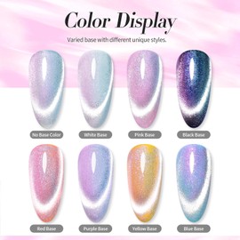 Born Pretty Cat Magnetic Nail Powder Auroras Holographic Iridescent Magnetic Nail Powder Chrome Chameleon Nail Powder Holographic Effect Glitter Pigment Dust for Nail Art Manicure DIY Design