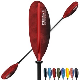 Best Marine and Outdoors Kayak Paddle, Carbon Fiber Shaft & Fiberglass Reinforced Polypropylene Blades, 220cm, 234cm, 250cm, Lightweight Kayak Paddles for Adults (Red Cloud, 250 CM)