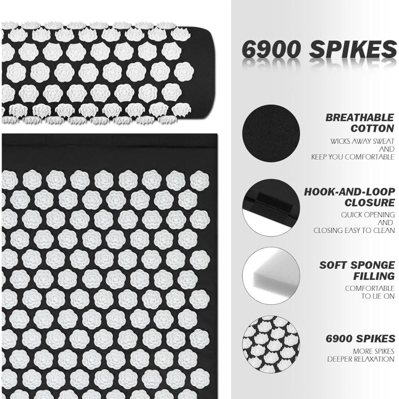 Shoptrendys Acupressure Mat & Pillow Massage Set For Neck Back