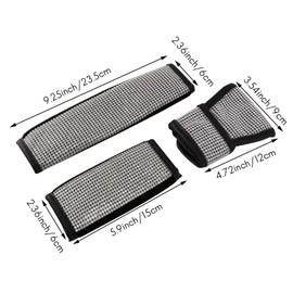 XIAOJUN 5 Pack Diamond Car Accessories for Women Interior, Bling Belt Covers, Bling Gear Shift Cover, Handbrake Cover, black&transparent