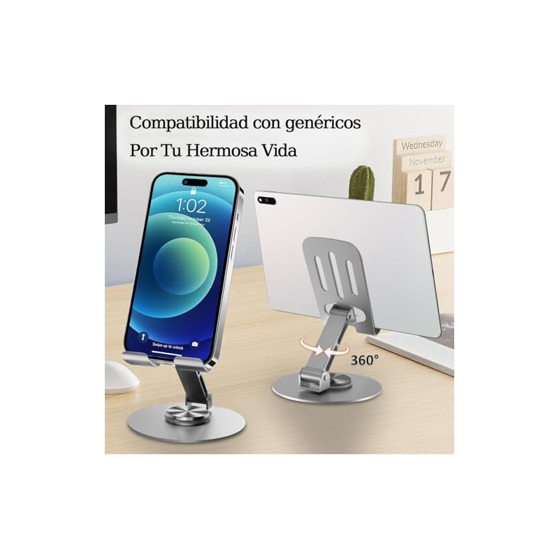 Soporte para Celular, Ajustable Base para Celular (Gris)