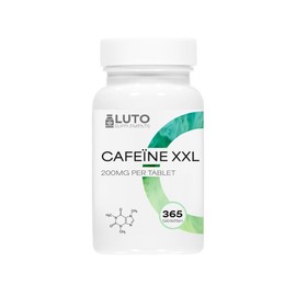 Koffein-Tablette mit je 200 mg - 365 Tabletten - Laborgeprüft - ohne unerwünschte Zusätze - hochdosiert - vegan - Premium Qualität - Luto Supplements