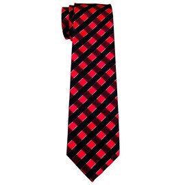 Retreez Boys Woven Tie Classic Check - 8-10 Years, black and red