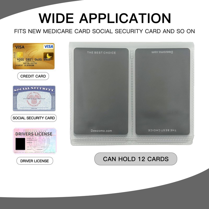 DEEZOMO Set of 2 Plastic Wallet Insert for Credit Card