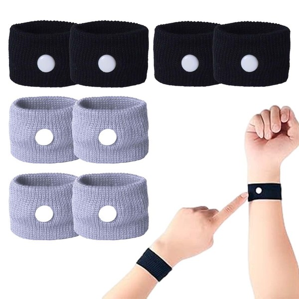 MKEAWWU Acupressure Bracelet 4 Pairs (8 Pieces) Travel Sickness Headache