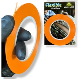 LiME LiNE Flexible Vinyl Fine Line Masking Tape for Automotive Custom Paint, No Residue Fineline Orange 1/4",1/8", 1/16" (1/16")