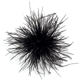 SYSUII Women's Feather Brooch, Natural Ostrich Feather Pin Brooch Feather Flower Brooch Pins Dress Accessories Fascinators Costumes Decor Headpiece for Wedding Party Festival – Black