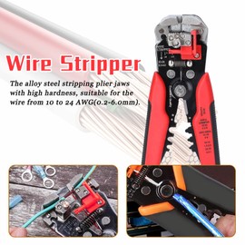 HSC8 6.4 0.25-10mm² AWG23-7 Crimping Pliers and YE-1R 0.2-6.0mm² Stripping Cutting Plier Kit Multifunctional Insulation Tube Terminal Suit Ferrule Crimping Tools Set GTRH