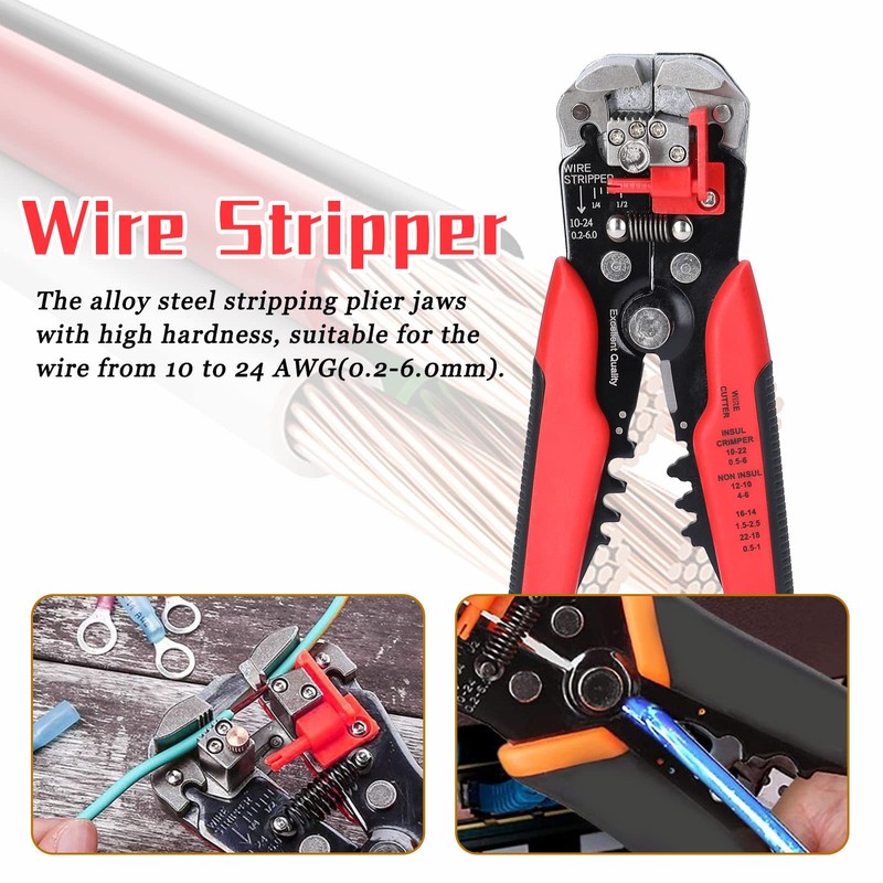 HSC8 6.4 0.25-10mm² AWG23-7 Crimping Pliers and YE-1R 0.2-6.0mm² Stripping