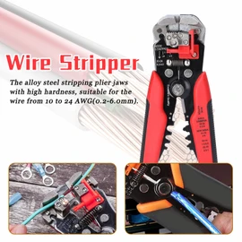 HSC8 6.4 0.25-10mm² AWG23-7 Crimping Pliers and YE-1R 0.2-6.0mm² Stripping Cutting Plier Kit Multifunctional Insulation Tube Terminal Suit Ferrule Crimping Tools Set GTRH