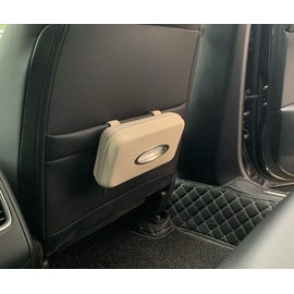 Cartisen - Soporte de pañuelos para Coche, Soporte de pañuelos para Visera de Coche, Funda de Tela de Cuero sintético para pañuelos, para Asiento Trasero de Coche/camión