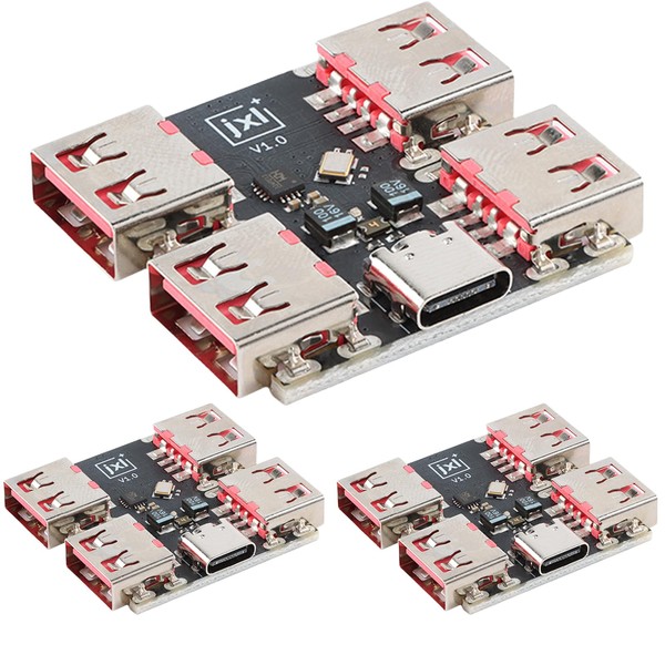 JESSINIE 3pcs XL334P4 Type-C USB2.0 Multi-Port Hub Module with 4-Port