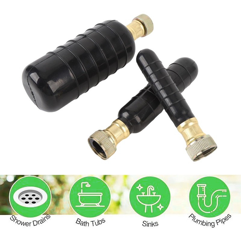 Cryfokt Drain Bladder Kit, 3PCS Rubber Drain Cleaning Bladder Unclogger
