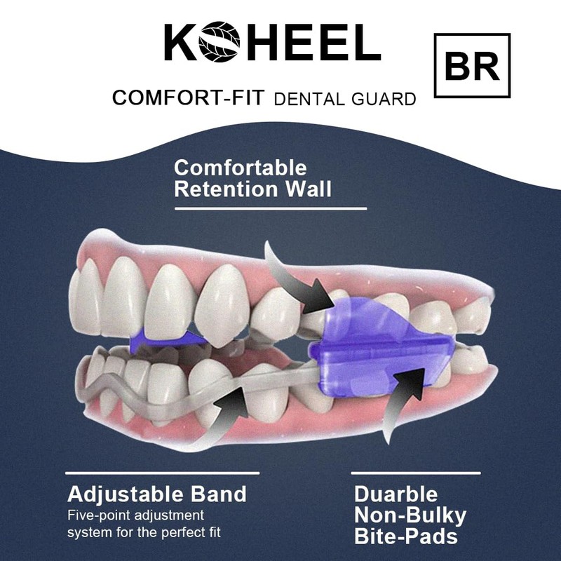 KOHEEL No-Boiling Adjustable Mouth Guard for Teeth Grinding and Clenching,