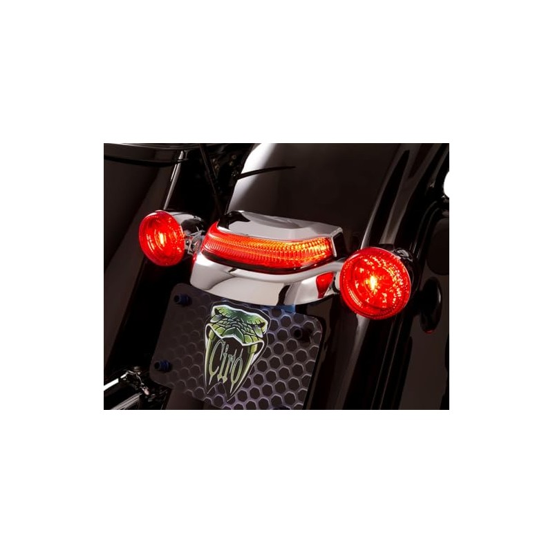 Ciro Crown Tail Light with Lightstrike Technology Chrome with Light