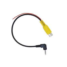 CARKOOL 2.5 mm Male to 3.5 mm Female Stereo Adapter Video Cable for RCA AV-in Port Carplay Screen Portable Car Stereo Reversing Camera Video in Harness