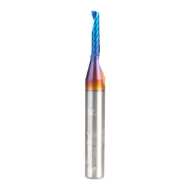 Amana Tool 57360-K CNC Spektra Coated SC Spiral O Single Flute Improved Surface Finish Plastic Cutting 1/8 D x 1/2 CH x 1/4 SHK x 2 Inch Long Up-Cut Router Bit with Mirror Finish