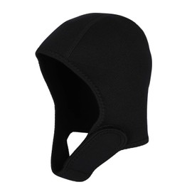 Men Women Swim Cap With Chin Strap Adjustable Swimming Cap Thermal Swim Hat Head Warm Neoprene Nylon Diving Hat Wetsuit Hood For Diving Surfing Rafting Snorkeling Kayaking Sailing Canoeing Water Sport