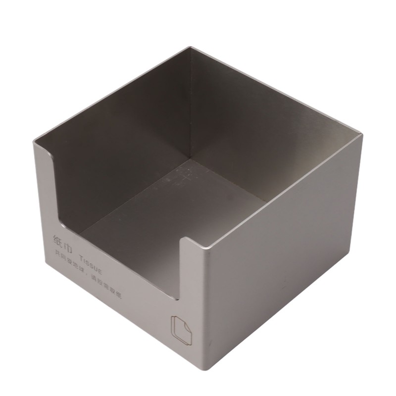 Stainless Steel Tissue Box Square Tissue Holder Large Opening Napkin