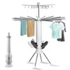 MEILANHUI 4-Legged Foldable Clothes Drying Rack with Wheels, Portable Large