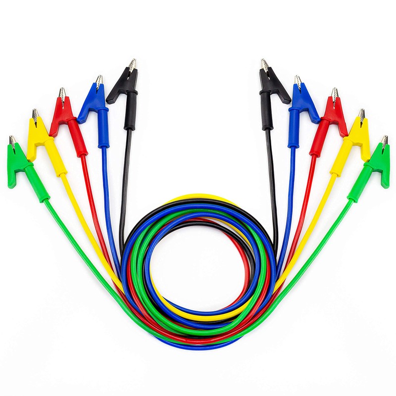 KAIWEETS 5PCS Alligator Clips Electrical Test Leads Set, 15A Jumper