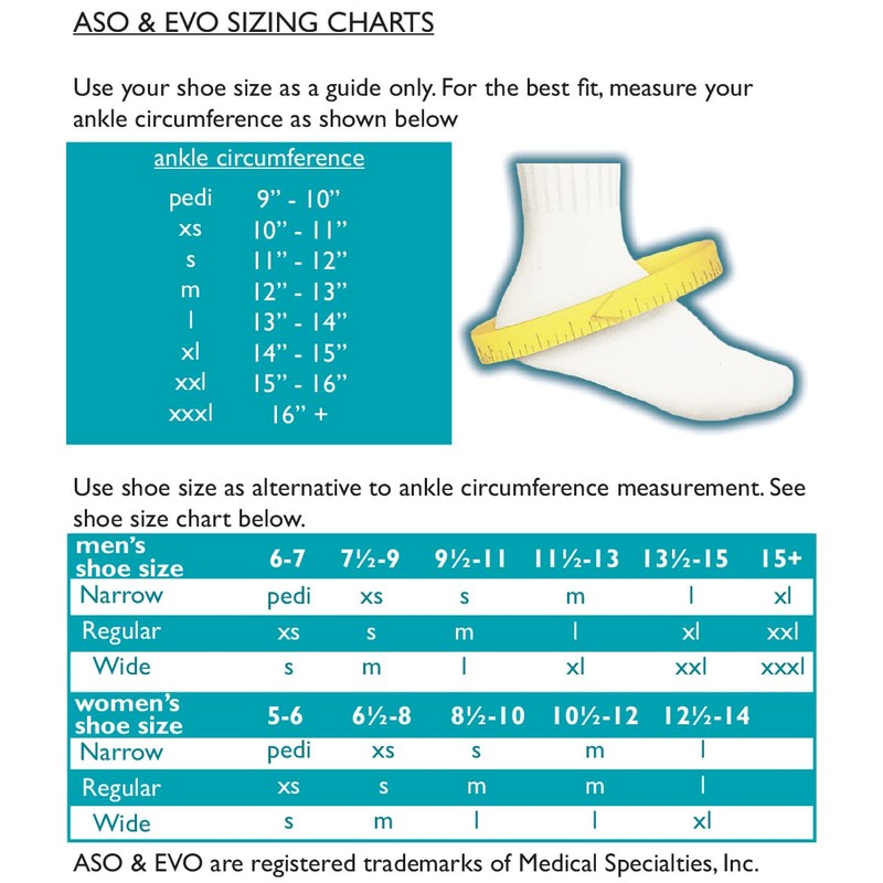 Med Spec ASO Ankle Stabilizer, White, Large, 264005