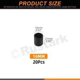 Rustark 20Pcs 16mm Black Round Rubber Furniture Leg Caps Assortment Kit Anti-Slip Rubber Chair Leg Caps Furniture Floor Protectors Chair Leg Covers Chair Leg Foot Cover Feet Pads for Chair Table Sofa