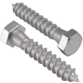 VGBUY 5/16" x 2-1/2" Hex Head Lag Screws 16Pcs, 304 Stainless Steel 18-8 Lag Bolts Wood Screws Heavy Duty Large Screws for TV Mounts, Deck, Boat Repair