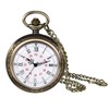 JewelryWe Retro Pocket Watch Men's with Chain, Vintage 24-Hour Dial