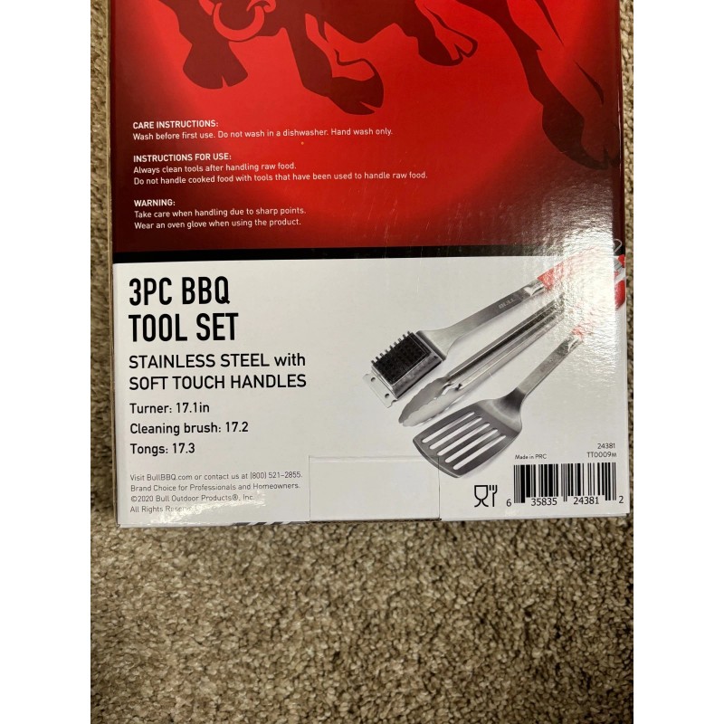 Bull Stainless Steel 3-piece BBQ Set (p/n: 24381)
