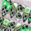 Green Gyaru Cosplay Handmade Nail Tips - Stiletto L /