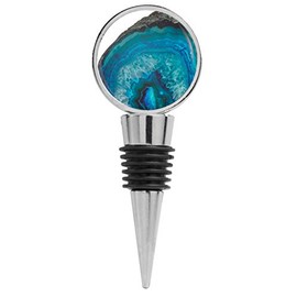 Blue Crystal Druze Druzi Druzy Quartz Stone Wine Stopper