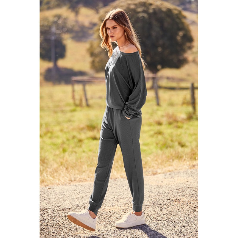 PRETTYGARDEN Women's Fashion Outfits 2 Piece Sweatsuit Solid Color Long