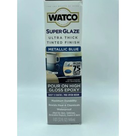 RUST-OLEUM Watco Metallic Blue Super Glaze High Gloss Epoxy 366716 One Quart Kit