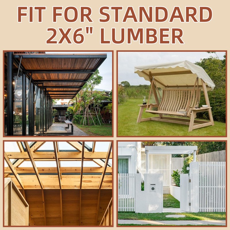 Rasugarlary 2x6 Joist Hanger Bracket, 12 Pcs, Black, Carbon Steel,