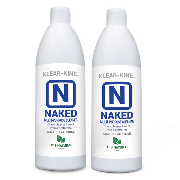 KLEAR Kryptonite Naked | The Coat, Relax, Rinse Cleaner | Glass Cleaner | 470ml Bottle | 2 Pack (32oz)