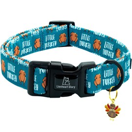 Lionheart glory Thanksgiving Dog Collar-Turkey Fall Cute Dog Collars with Plastic Buckle Duty Soft Adjustable Collar for Small Dogs Girls Boys Collars Party Pet Gift