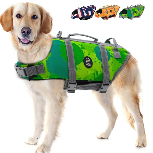 EMUST Dog Life Vests, Adjustable Pet Life Jacket with Rescue