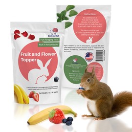 2 oz Fruit and Flower Topper – Natural Foraging Treat for Small Pets – Rabbits, Guinea Pigs, Chinchillas & More – Rich in Antioxidants & Vitamin C
