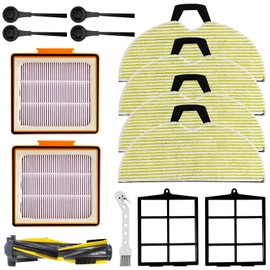 Bqweun RV2001WD Replacement Mop Brush Filter Kit, Robot Vacuum Filter Replacement Parts for Shark RV2002WD, RV2000WD, AV2001WD with Brushes and Filters, Vacuum Attachments Accessories for Shark (1)