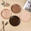 AimFun 48Pcs Brown Paper Plates Gradient Brown Party Plates 4