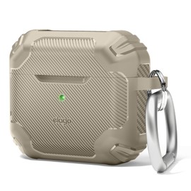 elago Solid Armor Case Compatible with AirPods 3 Case Cover - Shock Absorbing Design, Durable TPU Material, Supports Wireless Charging, Full Body Protection (Sand)