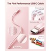 USB C Cable 15FT 2-Pack,Pink USBC 60W Fast Charging for