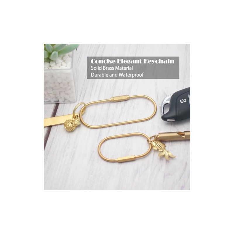 Elegant Gold Brass Key Rings - Purse Bag Charms &
