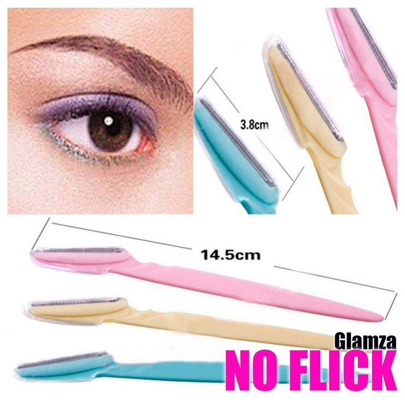 Glamza No Flick 3 Pack Eyebrow Brow Shaper Razor &