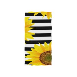 senya Toalla de mano de girasoles con rayas, ultra suave, de lujo, para baño, 30 x 15 pulgadas